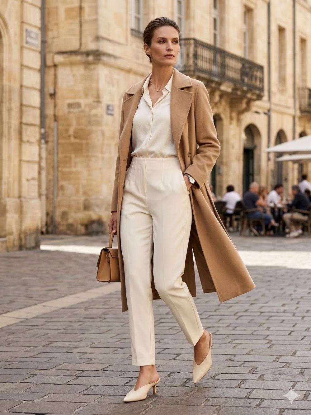 Kendall Slim Fit Side Zip Pant in Sea Salt - High Rise Tailored Trousers